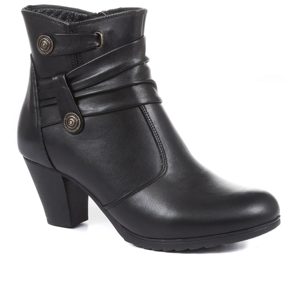 Pavers Leather Stacked Heel Ankle Boot - VED34003 / 320 367 / 320 367 2 Pavers Leather Stacked Heel Ankle Boot - VED34003 / 320 367 / 320 367