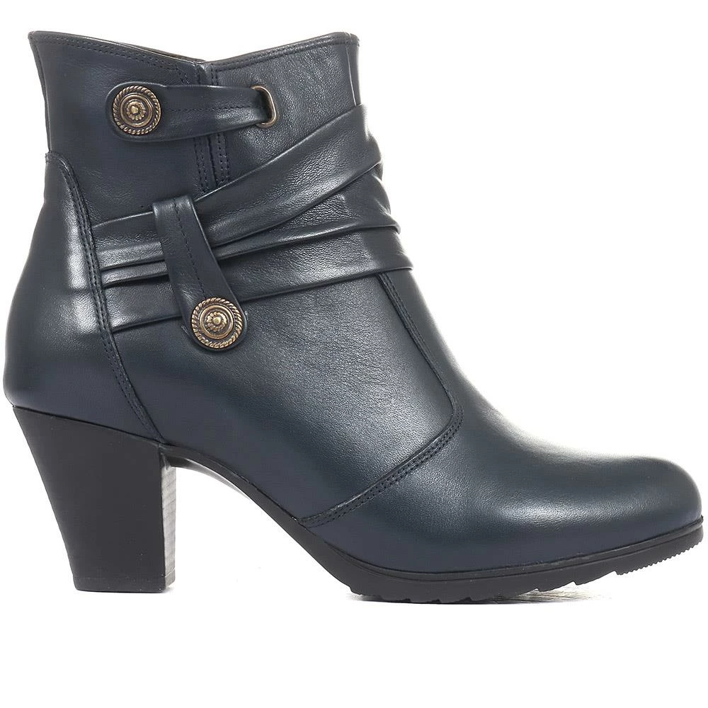 Pavers Leather Stacked Heel Ankle Boot - VED34003 / 320 367 / 320 367 9 Pavers Leather Stacked Heel Ankle Boot - VED34003 / 320 367 / 320 367