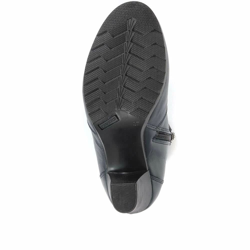 Pavers Leather Stacked Heel Ankle Boot - VED34003 / 320 367 / 320 367 12 Pavers Leather Stacked Heel Ankle Boot - VED34003 / 320 367 / 320 367