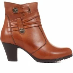 Pavers Leather Stacked Heel Ankle Boot - VED34003 / 320 367 / 320 367 28 Pavers Leather Stacked Heel Ankle Boot - VED34003 / 320 367 / 320 367