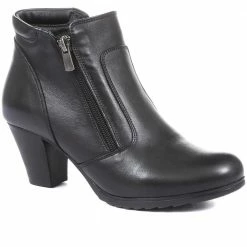 Pavers Leather Heeled Ankle Boots - VED34005 / 320 368