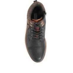 Pavers Men's Black And Brown Lace-Up Boots - WBINS34003 / 320 124 / 320 124