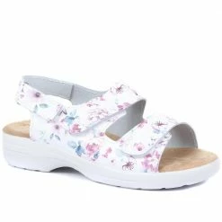 Pavers Adjustable White And Pink Floral Sandals - POLY33013 / 320 935 / 320 935