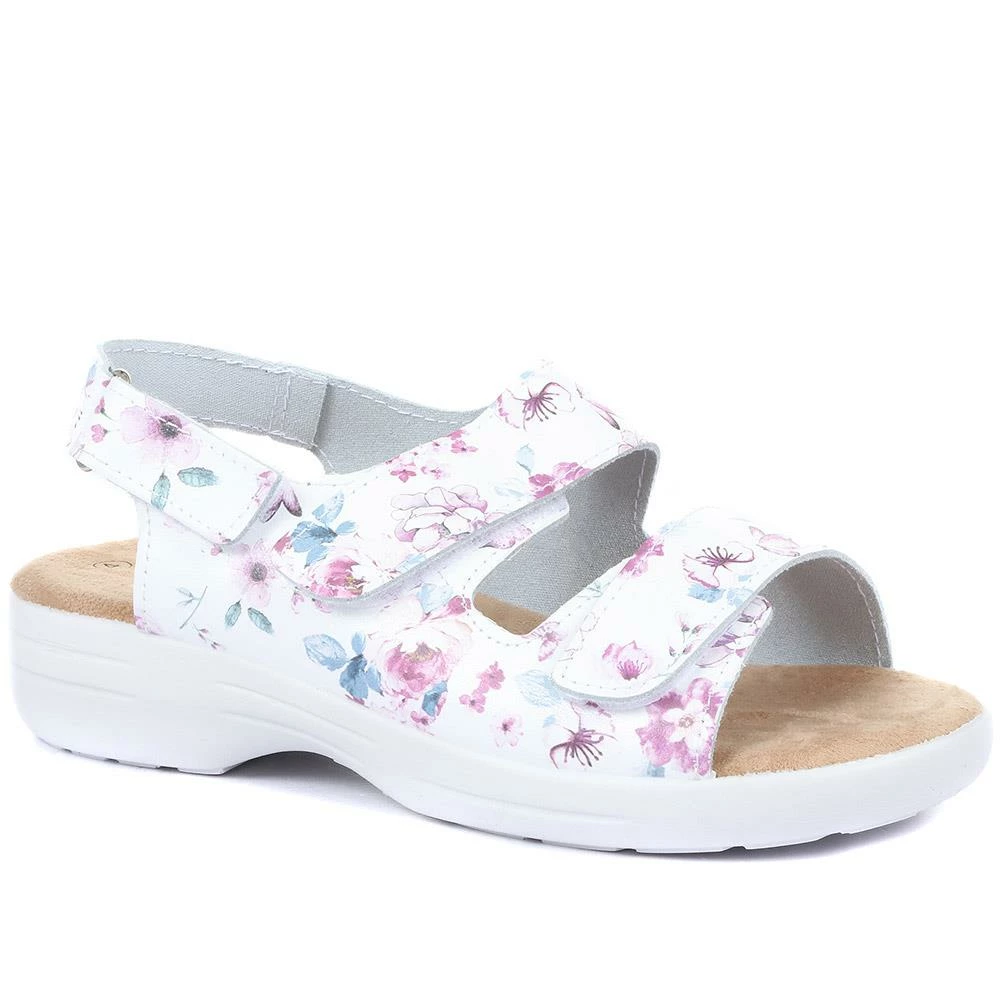 Pavers Adjustable White And Pink Floral Sandals - POLY33013 / 320 935 / 320 935 2 Pavers Adjustable White And Pink Floral Sandals - POLY33013 / 320 935 / 320 935