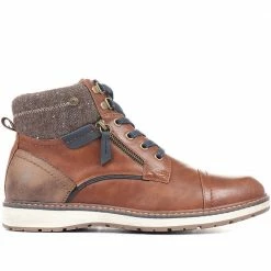 Pavers Men's Black And Brown Lace-Up Boots - WBINS34003 / 320 124 / 320 124