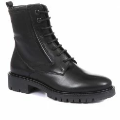 Bellissimo Ladies Leather Combat Boots - BELITAR34001 / 320 356