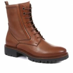 Bellissimo Ladies Leather Combat Boots - BELITAR34001 / 320 356