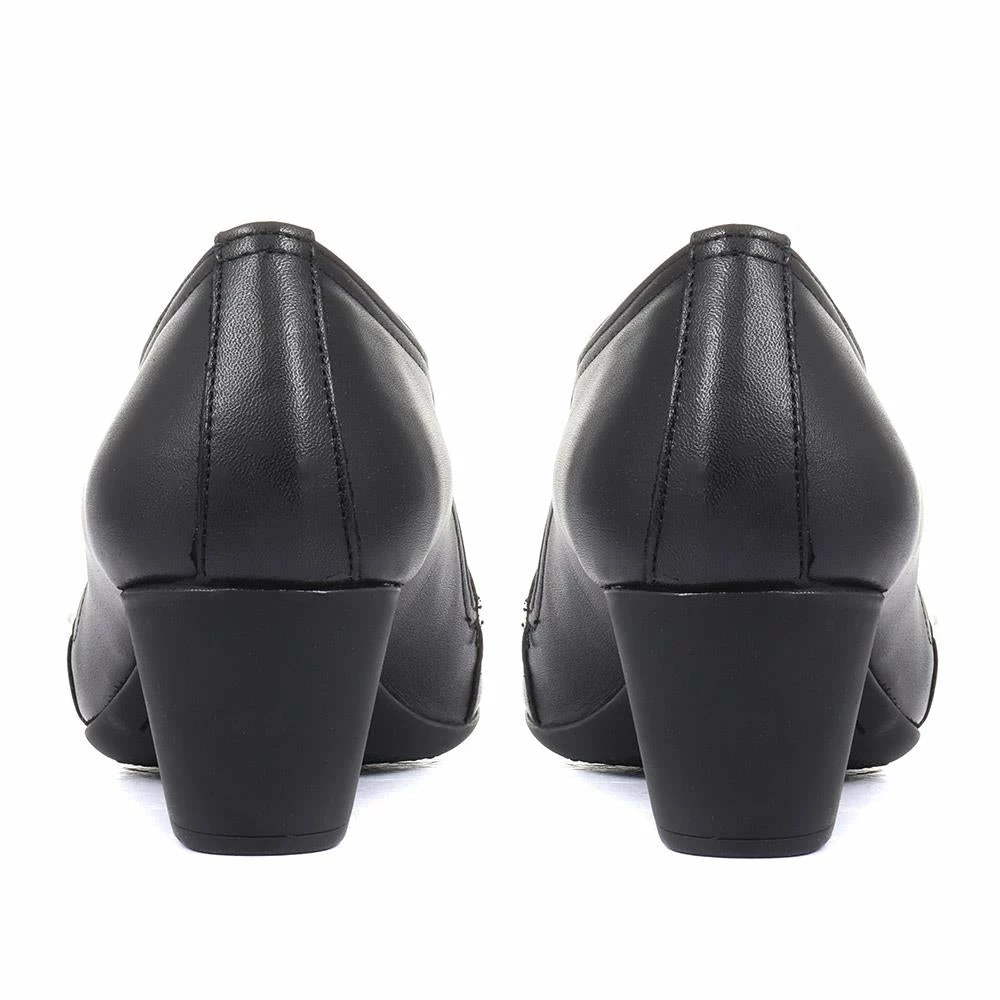 Pavers Leather Heeled Trouser Shoe - ESFA34003 / 320 440 4 Pavers Leather Heeled Trouser Shoe - ESFA34003 / 320 440