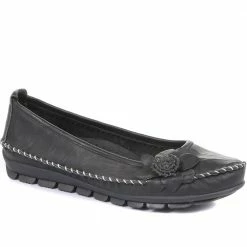 Pavers Wide Fit Casual Leather Pumps - SIMIN31001 / 317 817 Shoes