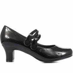 Pavers Wide Fit High Shine Mary Jane Shoes - AMITY34004 / 320 442