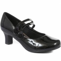 Pavers Wide Fit High Shine Mary Jane Shoes - AMITY34004 / 320 442