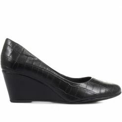 Bellissimo Shoes Leather Wedge Heel Pump - BELBOT34007 / 320 444