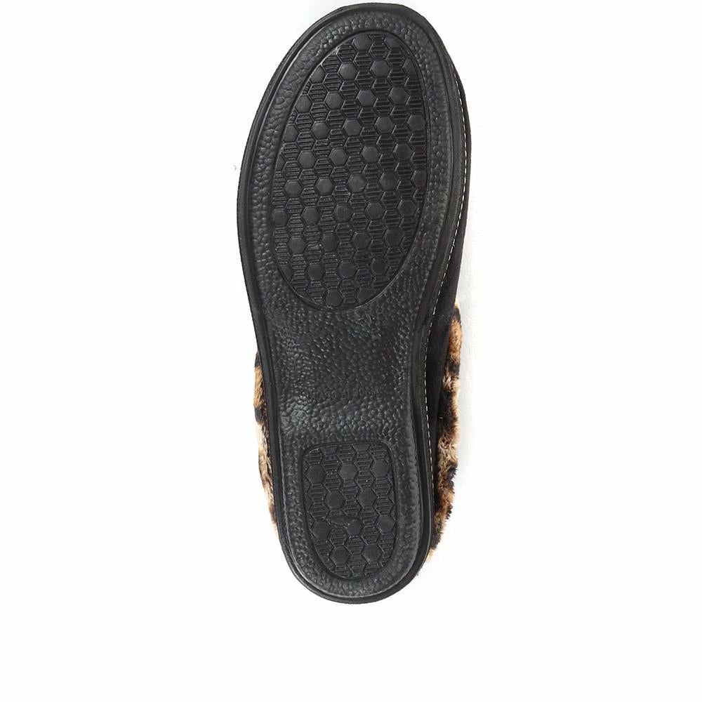 Pavers Faux Fur Trimmed Mule Slippers - RELAX34011 / 320 661 8 Pavers Faux Fur Trimmed Mule Slippers - RELAX34011 / 320 661