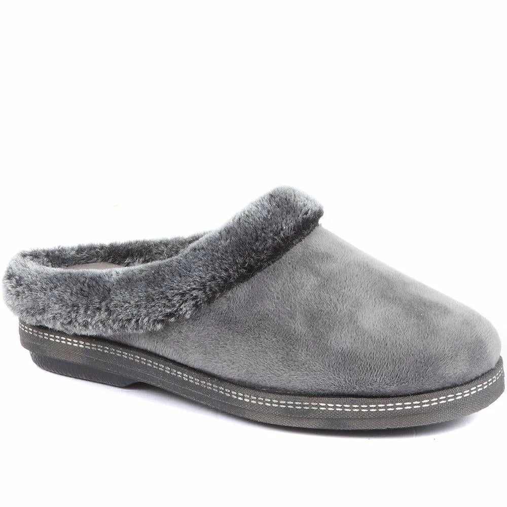 Pavers Faux Fur Trimmed Mule Slippers - RELAX34011 / 320 661 3 Pavers Faux Fur Trimmed Mule Slippers - RELAX34011 / 320 661
