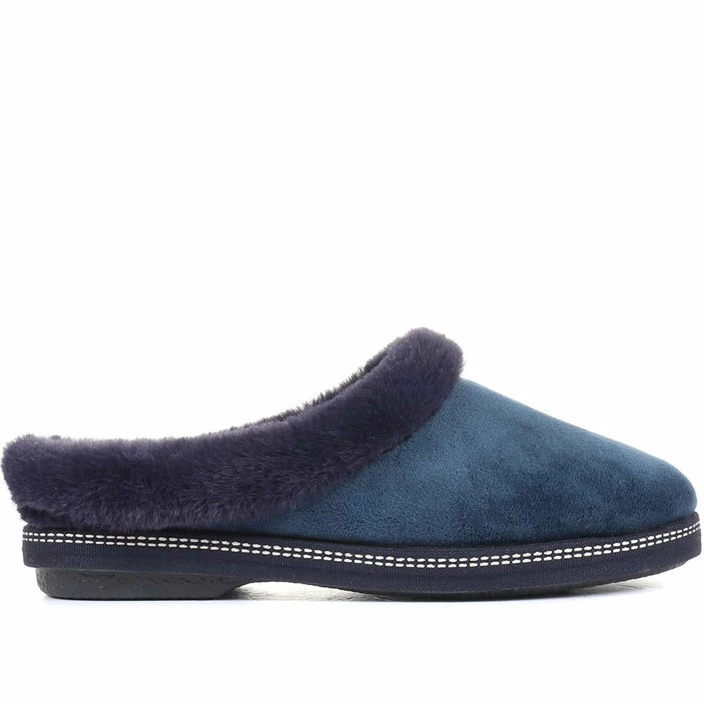 Pavers Faux Fur Trimmed Mule Slippers - RELAX34011 / 320 661 13 Pavers Faux Fur Trimmed Mule Slippers - RELAX34011 / 320 661