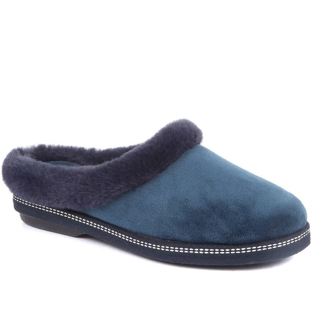 Pavers Faux Fur Trimmed Mule Slippers - RELAX34011 / 320 661 4 Pavers Faux Fur Trimmed Mule Slippers - RELAX34011 / 320 661