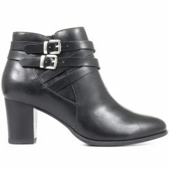 Bellissimo Ladies Black Block Heel Ankle Boots - BELTRE34011 / 320 396 / 320 396