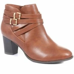 Bellissimo Ladies Black Block Heel Ankle Boots - BELTRE34011 / 320 396 / 320 396