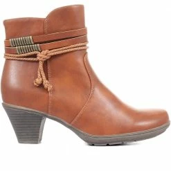 Pavers Block Heeled Faux Leather Ankle Boots - WBINS34057 / 320 456 / 320 456