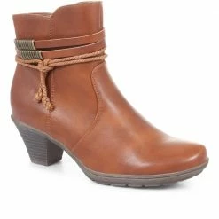 Pavers Block Heeled Faux Leather Ankle Boots - WBINS34057 / 320 456 / 320 456