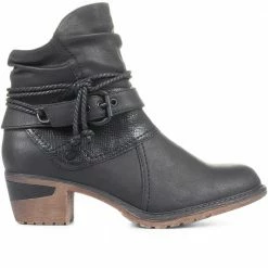 Pavers Women's Black Casual Slouch Ankle Boots - WBINS34037 / 320 448 / 320 448