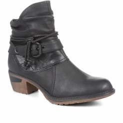 Pavers Women's Black Casual Slouch Ankle Boots - WBINS34037 / 320 448 / 320 448
