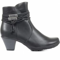 Pavers Block Heeled Faux Leather Ankle Boots - WBINS34057 / 320 456 / 320 456