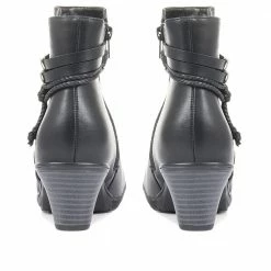 Pavers Block Heeled Faux Leather Ankle Boots - WBINS34057 / 320 456 / 320 456