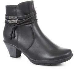 Pavers Block Heeled Faux Leather Ankle Boots - WBINS34057 / 320 456 / 320 456