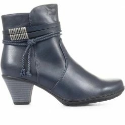 Pavers Block Heeled Faux Leather Ankle Boots - WBINS34057 / 320 456 / 320 456