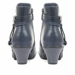 Pavers Block Heeled Faux Leather Ankle Boots - WBINS34057 / 320 456 / 320 456