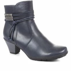 Pavers Block Heeled Faux Leather Ankle Boots - WBINS34057 / 320 456 / 320 456