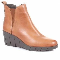 Pavers Wedge Heel Leather Ankle Boot - SERVI34001 / 320 355 Boots