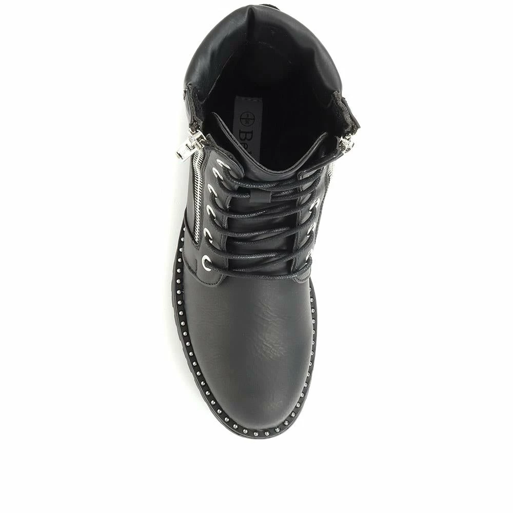 Bellissimo Lace Up Biker Boots - BELROMA34001 / 320 776 5 Bellissimo Lace Up Biker Boots - BELROMA34001 / 320 776