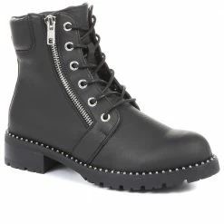 Bellissimo Lace Up Biker Boots - BELROMA34001 / 320 776