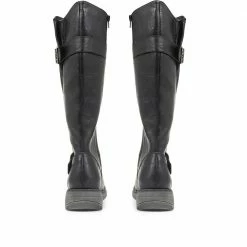 Pavers Wide Fit Ladies Tall Black Buckle Boots - WBINS34103 / 320 791 / 320 791 21 Pavers Wide Fit Ladies Tall Black Buckle Boots - WBINS34103 / 320 791 / 320 791