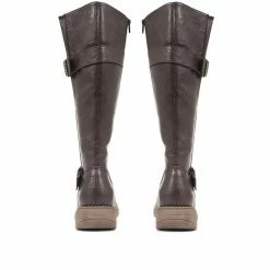 Pavers Wide Fit Ladies Tall Black Buckle Boots - WBINS34103 / 320 791 / 320 791 25 Pavers Wide Fit Ladies Tall Black Buckle Boots - WBINS34103 / 320 791 / 320 791
