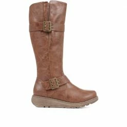 Pavers Wide Fit Ladies Tall Black Buckle Boots - WBINS34103 / 320 791 / 320 791 28 Pavers Wide Fit Ladies Tall Black Buckle Boots - WBINS34103 / 320 791 / 320 791