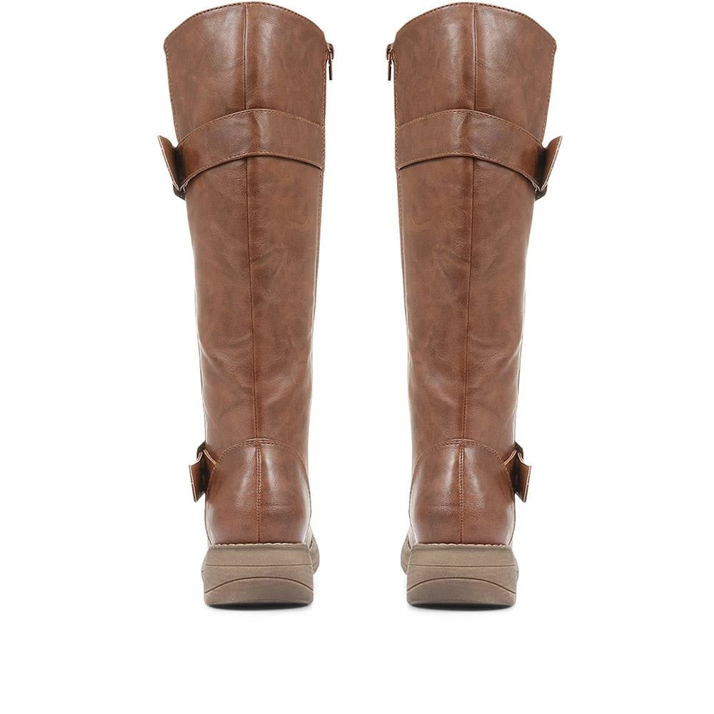 Pavers Wide Fit Ladies Tall Black Buckle Boots - WBINS34103 / 320 791 / 320 791 14 Pavers Wide Fit Ladies Tall Black Buckle Boots - WBINS34103 / 320 791 / 320 791