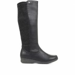 Pavers Knee High Boots With Stretch Calf - WBINS34147 / 320 784
