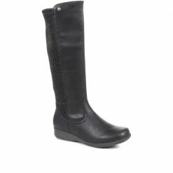Pavers Knee High Boots With Stretch Calf - WBINS34147 / 320 784