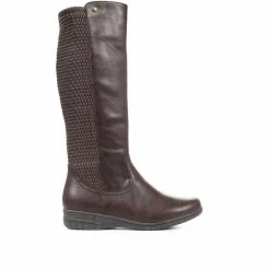 Pavers Knee High Boots With Stretch Calf - WBINS34147 / 320 784