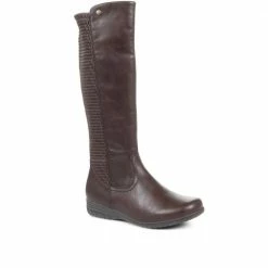 Pavers Knee High Boots With Stretch Calf - WBINS34147 / 320 784
