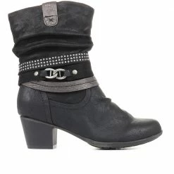 Pavers Block Heel Calf Boots - WBINS34049 / 320 453