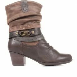 Pavers Block Heel Calf Boots - WBINS34049 / 320 453