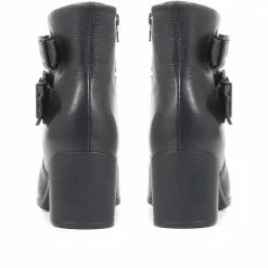 Bellissimo Ladies Black Heeled Leather Ankle Boots - BELBOT34009 / 320 445 / 320 445