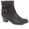 Pavers Black Slouch Ankle Boots With Buckle - PLAN34003 / 320 565 / 320 565
