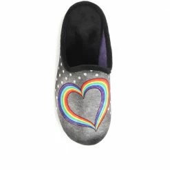Pavers Novelty Rainbow Heart Slippers - RELAX34015 / 321 240