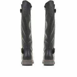 Pavers Black Knee High Buckle Boots - WBINS34213 / 320 941 / 320 941