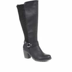 Pavers Knee High Boots With Extra Wide Calf - WBINS34169 / 320 707